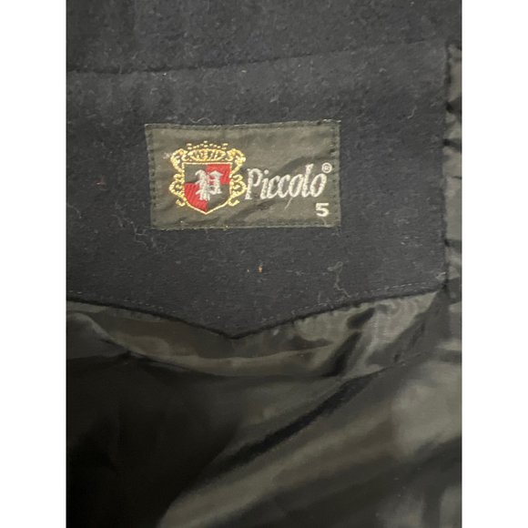 Piccolo Navy Blue Kids Long Peacoat Winter Coat - Picture 6 of 7